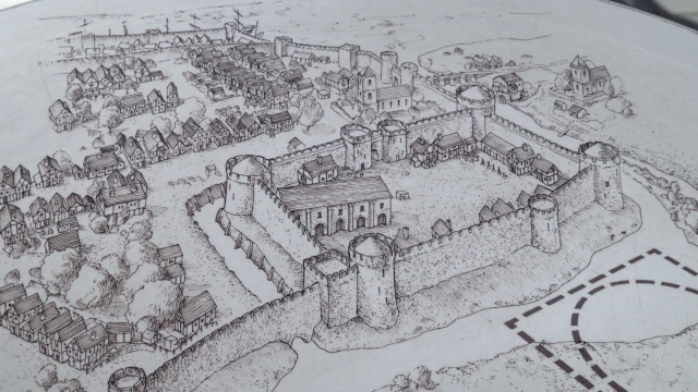 Plano del aspecto medieval del castillo de Dublín