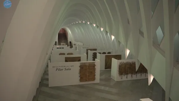Imagen del interior de la Lonja de Sant Jordi, diseñada por Santiago Calatrava, solo abierta durante las exposiciones.